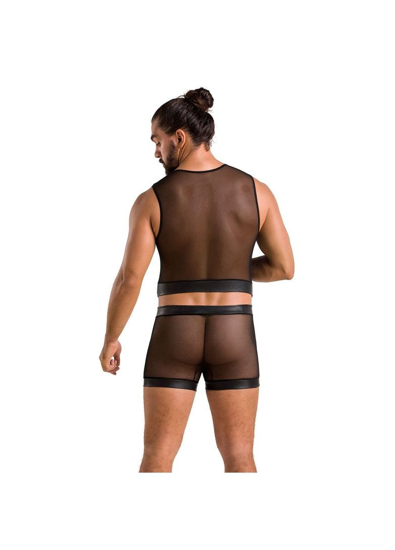 Комплект чоловічої білизни на шнурівці 053 SET WILLIAM L/XL Black, жилет, боксери Passion (369952010)