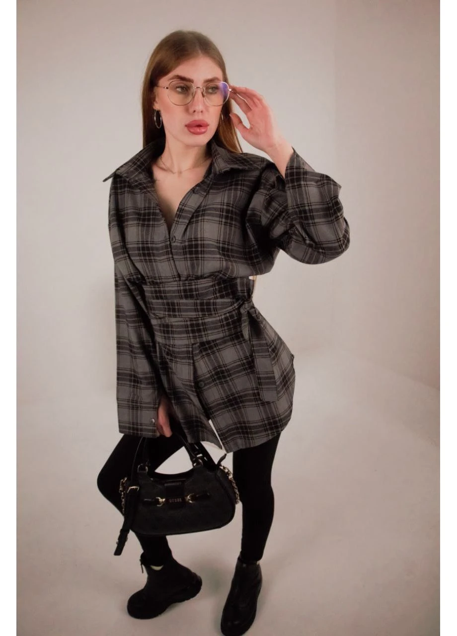 Подовжена жіноча сорочка з акцентом на талію Fashion (382225097)