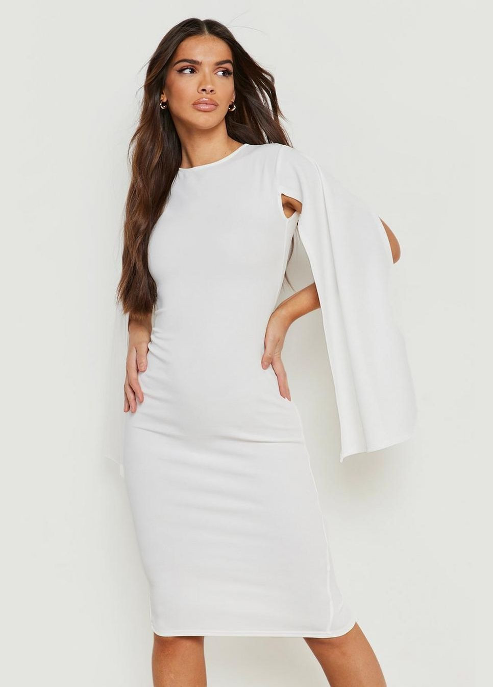 Білий повсякденний сукня Boohoo однотонна