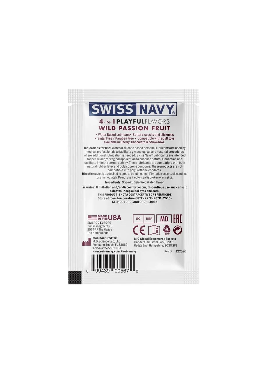 Пробник: розігрівальний та їстівний лубрикант 4 in 1 Wild Passion Fruit (5 мл) Swiss Navy (316636068)
