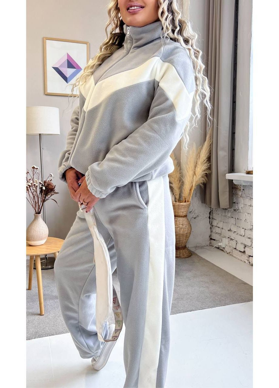 Костюм 3072двійка Полар Фліс щільний,худі на блискавці та штани прямого крою Україна (367915046)