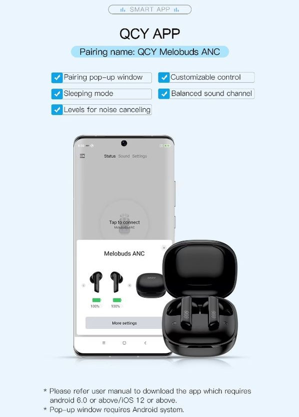Гарнітура TWS HT05 Melobuds ANC BH21HT05A white QCY (322701426)