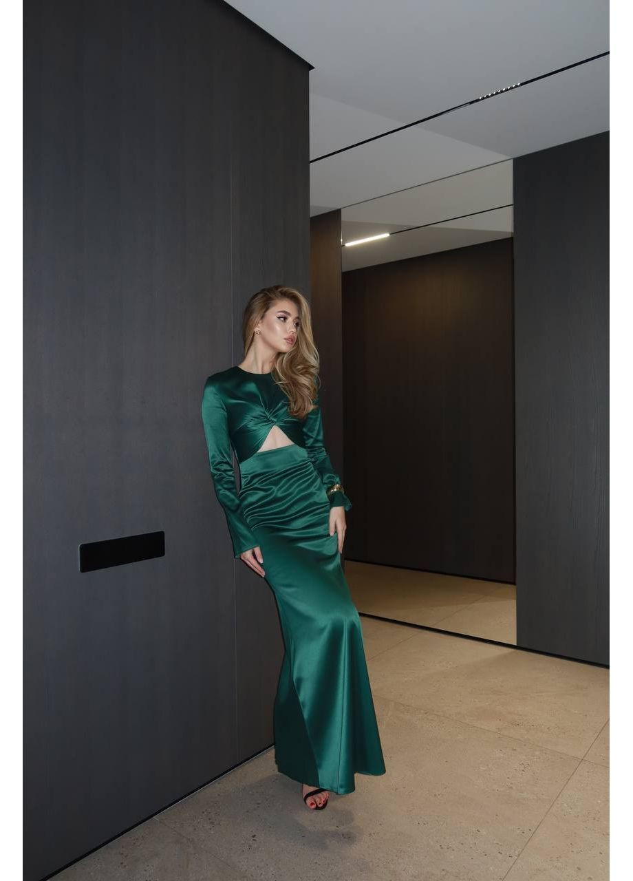 Изумрудное праздничный, коктейльное, вечернее barbara силуэтная Україна однотонное