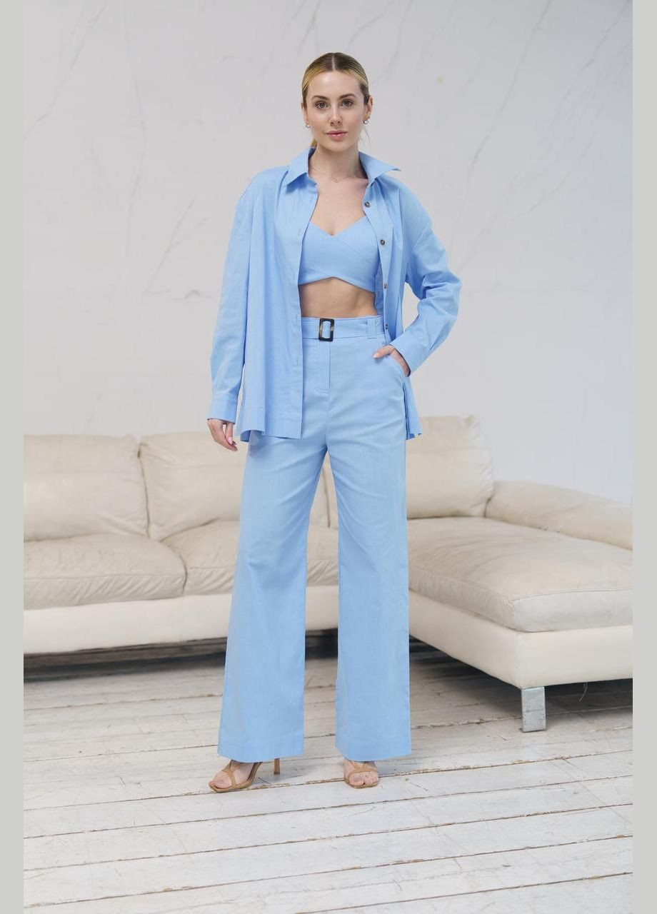 Женский костюм (рубашка, топ, штаны), лёгкий классический деловой комплект, подойдёт как для офиса так и дя прогулок Intruder (347579772)