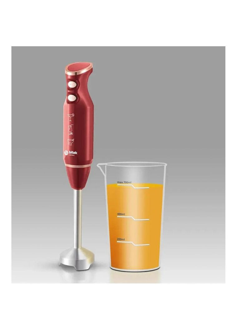 Погружной блендер BT-793R кухонный ручной миксер блендерный измельчитель с мерным стаканом 1200 Вт Красный1200 Вт Vitek (368647230)