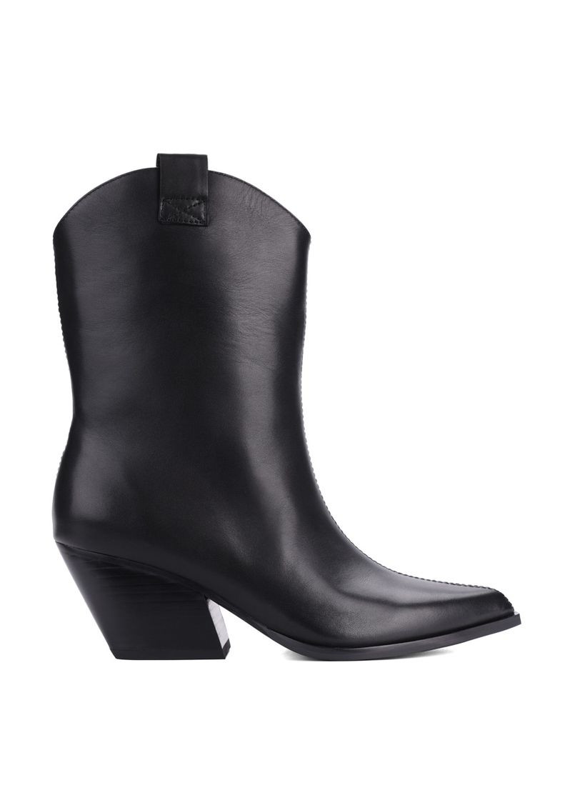 Осенние женские ботинки jr886-3 черная кожа MIRATON