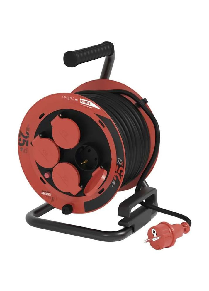 Удлинитель P082251 4 розетки 25 м Red Emos (363837306)