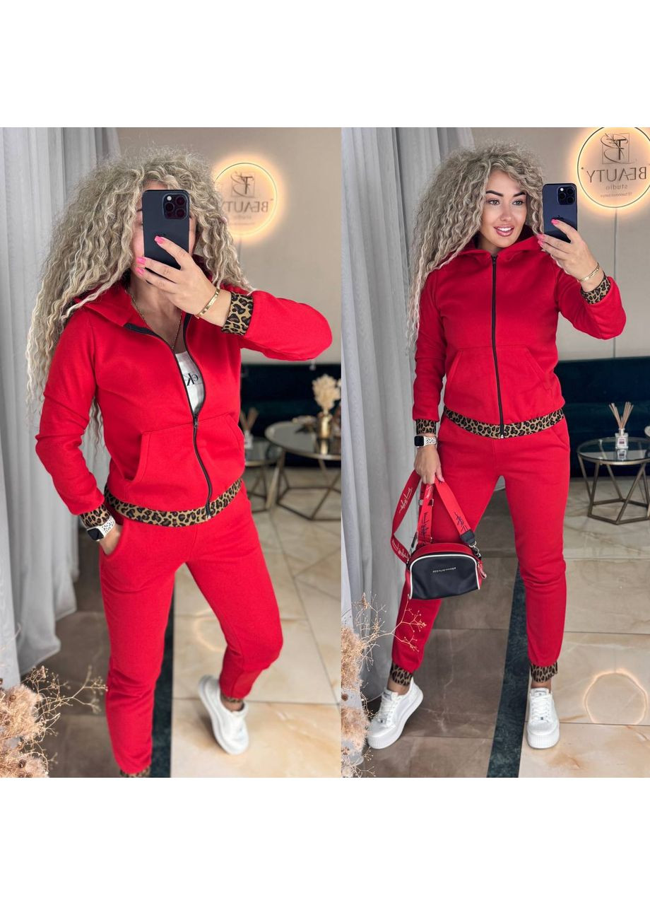 Костюм двійка тринитка на флісі+дорога фурнітура,штани та кофта з капюшоном Україна (352253593)