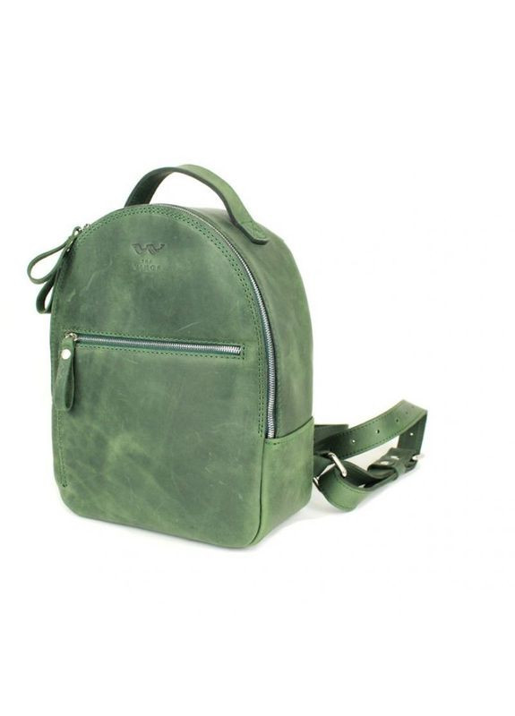 Рюкзак женский кожаный с ремнем через плечо Groove S зеленый винтажный The Wings (301871385)