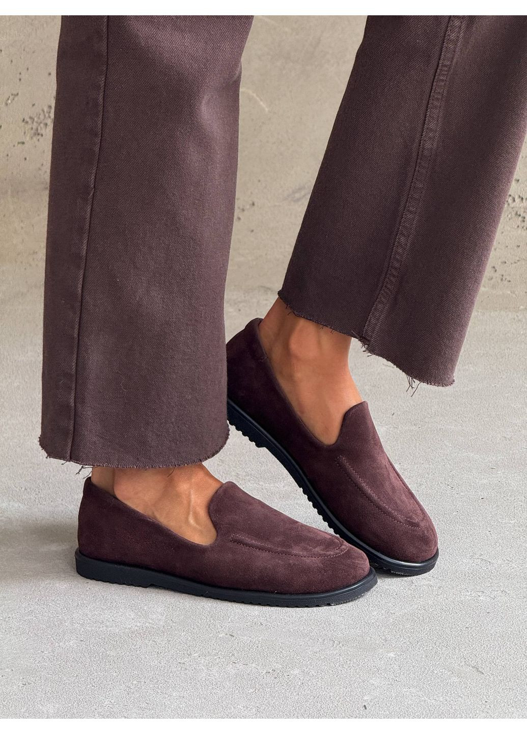 Жіночі лофери анатомічні nikart з натуральної замші – шоколад | коричневі (355796217)