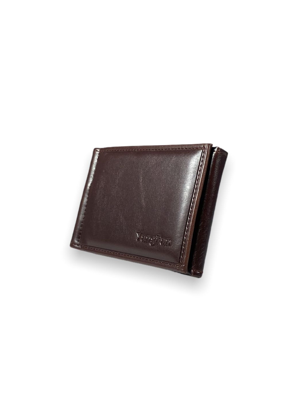 Затискач гаманець для купюр із шкірзамінника 6 відділів для банківських карт розмір:12*8*2 см коричневий YangFan (286421505)