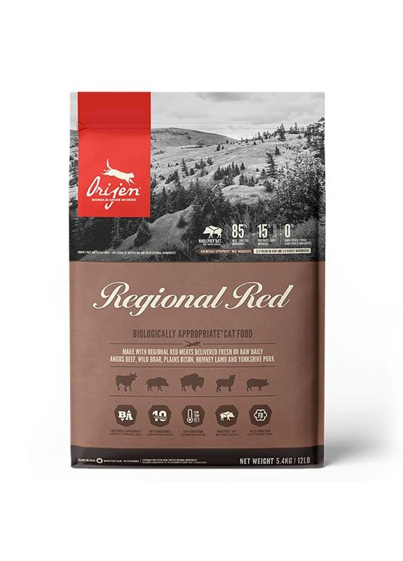 Regional Red Cat - Сухий корм з бізоном і кабаном для котів і кошенят - 5,4 кг Orijen (327054446)