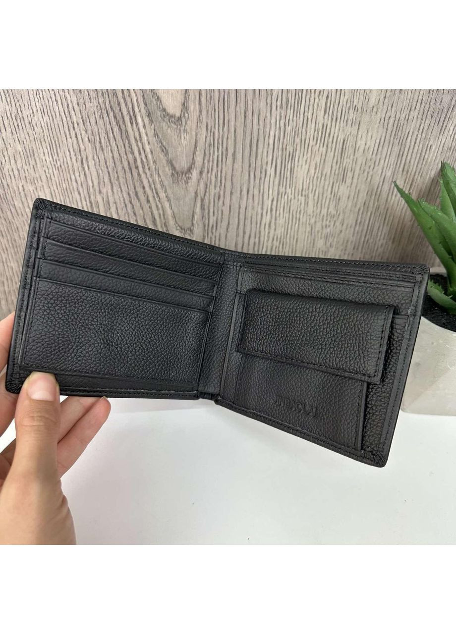 Мужской подарочный набор кожаный кошелек портмоне в деревянной коробке черный No Brand (351536651)