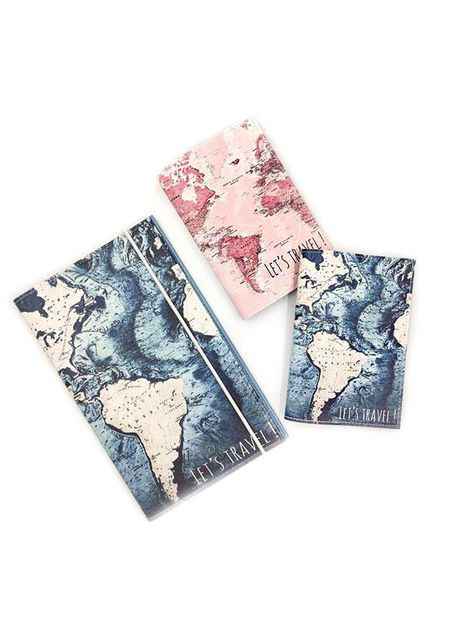 Тревел-сет: тревел-кейс + 2 обкладинки для паспорта (world) екошкіра No Brand (301422833)