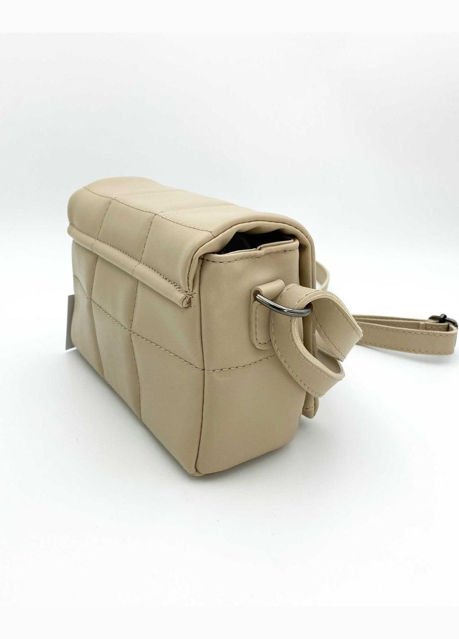 Жіноча бежева сумка крос-боді на плече «Діна» з екошкіри стьобана WeLassie (298568103)