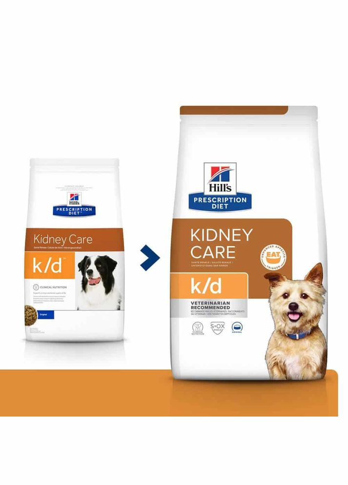 PRESCRIPTION DIET k/d Сухой корм для собак для поддержания функции почек, 1,5 кг Hill's (345743300)