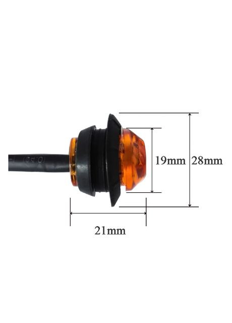 Круглый боковой габаритный фонарь, желтый No Brand (348334745)