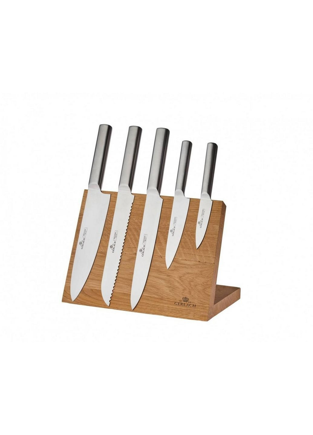 Набір з 5 кухонних ножів та підставки Ambiente Magnetic Gerlach коричневий,
