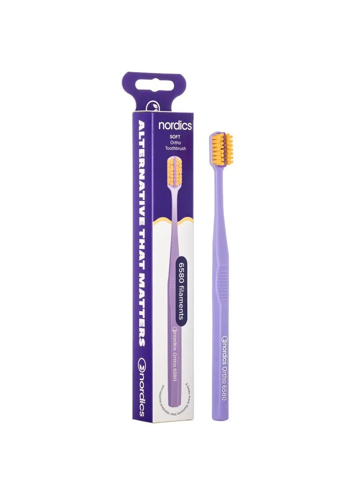 Зубная щетка 6580 Ortho Soft Purple/Orange Ортодонтическая (3800501908020) Nordics (401899321)