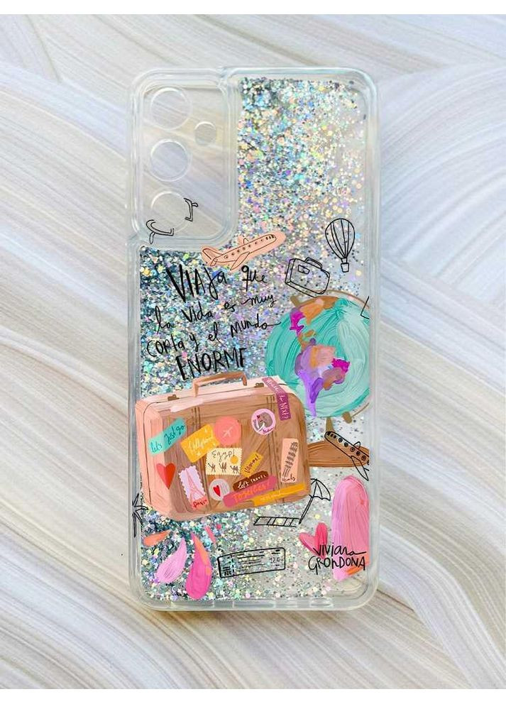 Чехол с плавающими блестками на Samsung Galaxy M34 5G:: Настроение путешествовать (принт 329) CASE CONTROL (360704464)