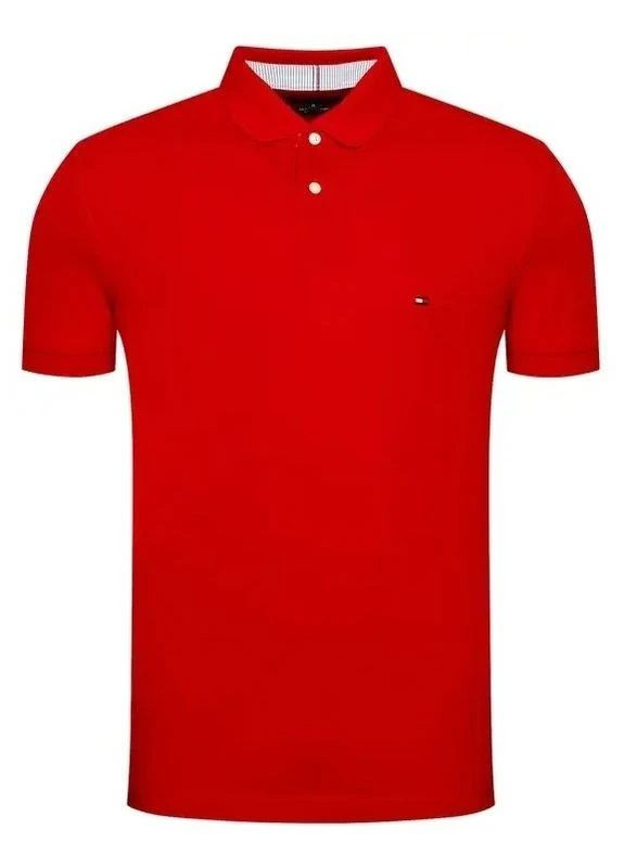 Красная футболка-поло мужское для мужчин Tommy Hilfiger с логотипом