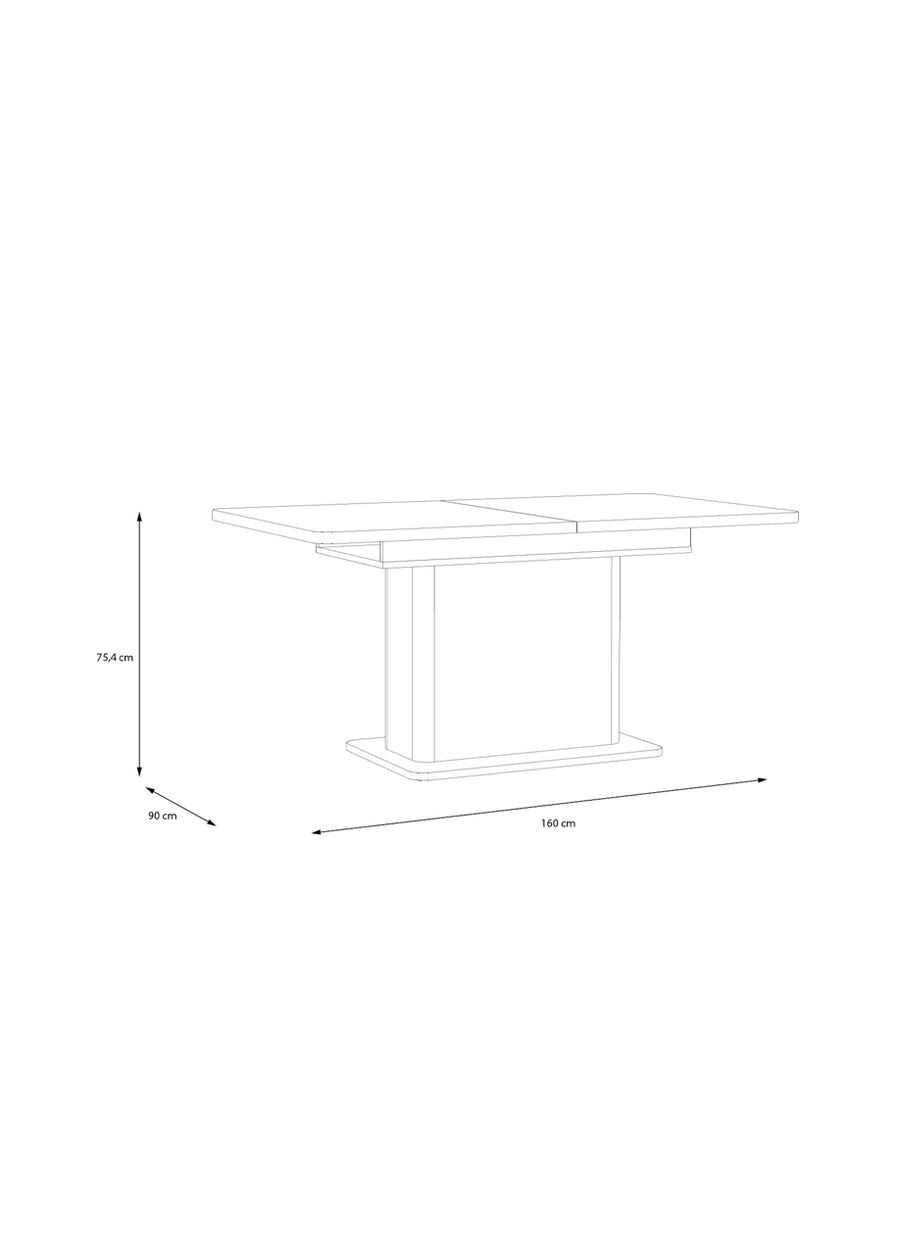 Стіл розкладний обідній Лачетті / Lacetti дуб Валенсія 1600/2000x900x764 бежеві ноги TBLT7088 Forte Meble (355889677)