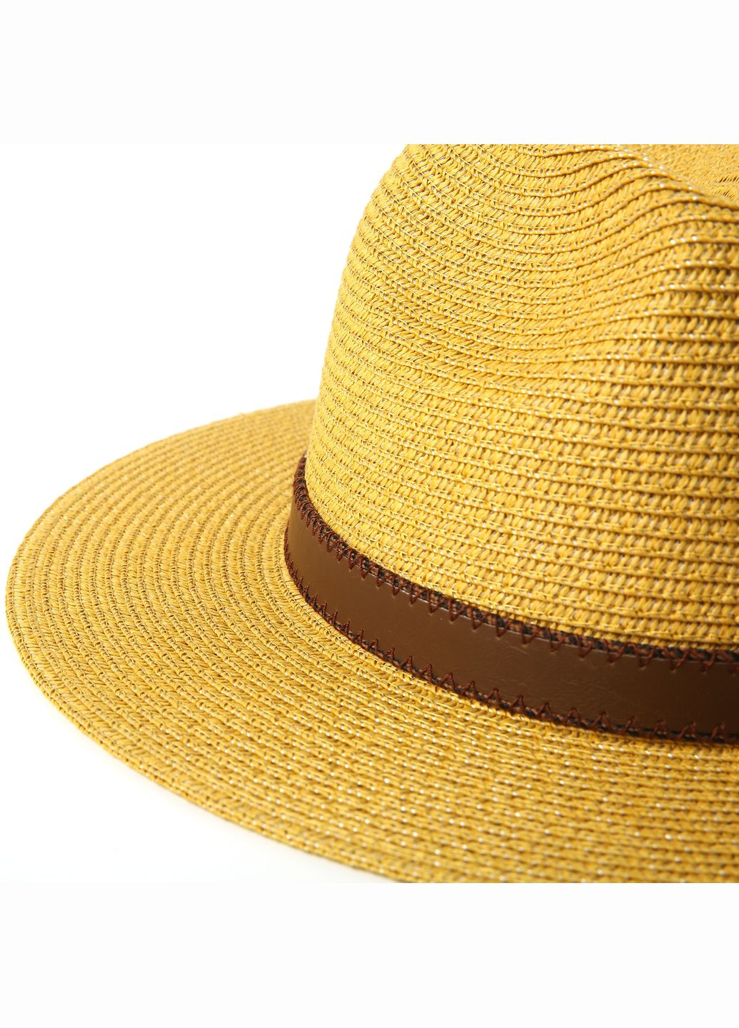 Шляпа федора мужская бумага желтая BAY 843-890 LuckyLOOK 843-890м (289478402)