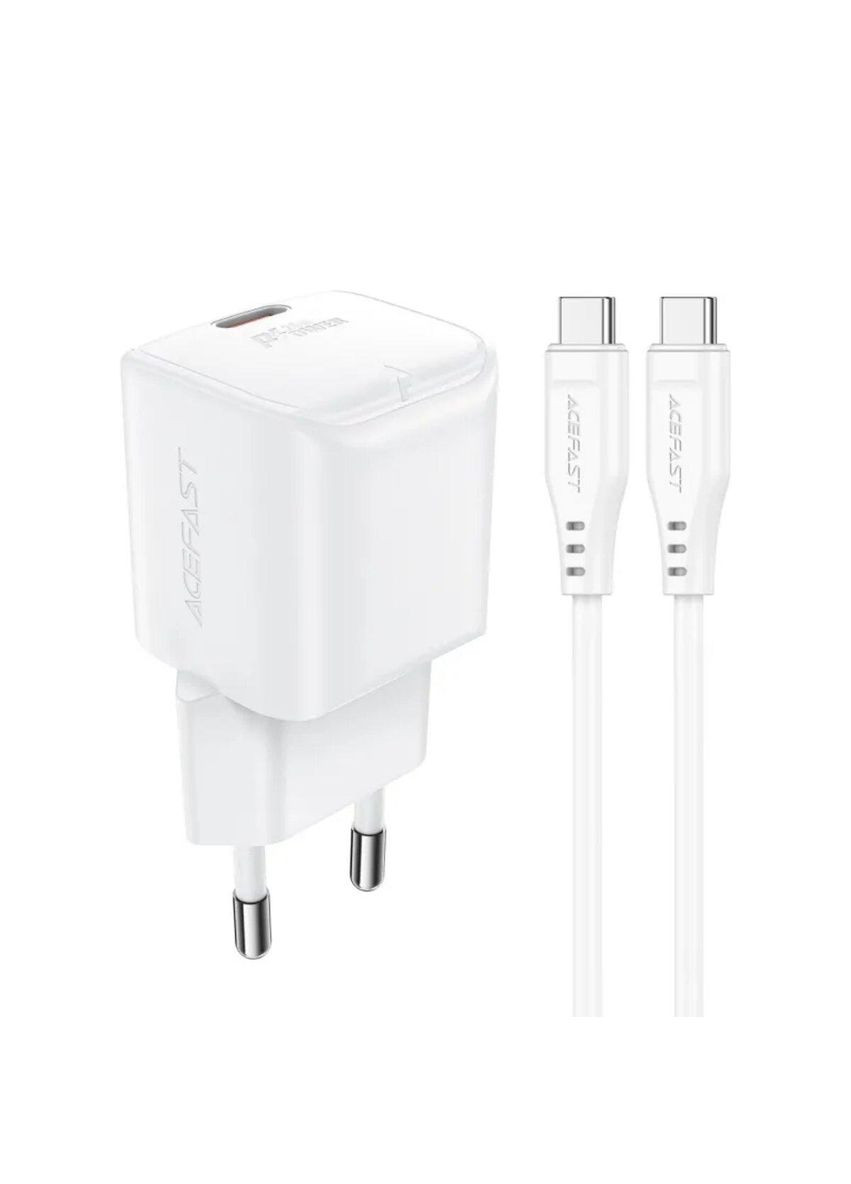 Сетевое зарядное устройство A73 mini PD20W GaN single USB-C charger set (C3-03) White Acefast (367724471)