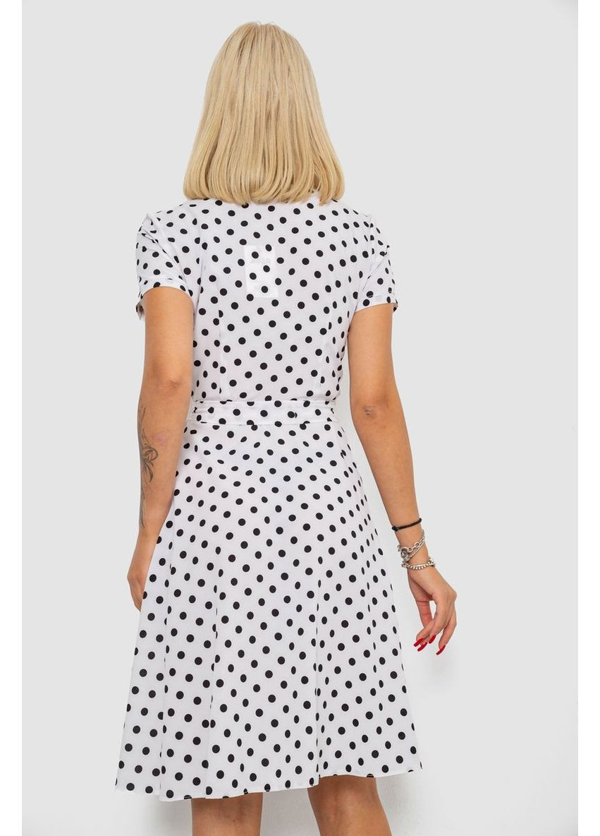 Білий сукня софт з принтом у горох, колір білий, 230r0032-2 Ager