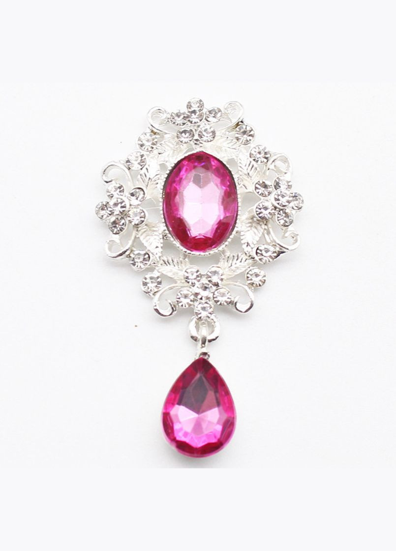 Стразовый декор Овал с подвеской, ажурный, 50х31 мм, малиновый No Brand (341730582)