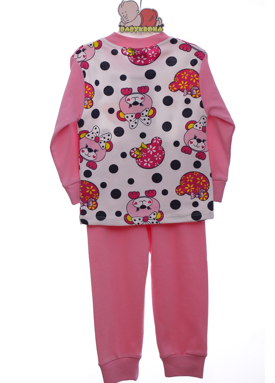 Розовая всесезон пижама для девочки трикотажная в горох светло-розовая cit cit kids см (44782) BABYKROHA