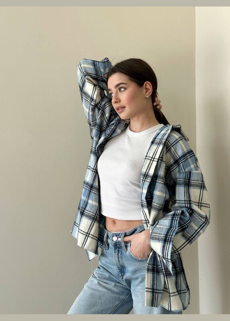 Голубой женский рубашка 🔥 кашемир No Brand -