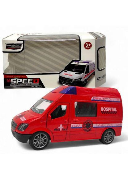 Машинка металлическая инерционная "Автобус" (БЫСТРАЯ ПОМОЩЬ КРАСНАЯ) (TS01091996273133) MIC (371357922)