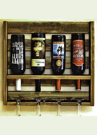 Настенная винная полка из дерева Хакода мускат (ПНК-027507) No Brand (327424158)