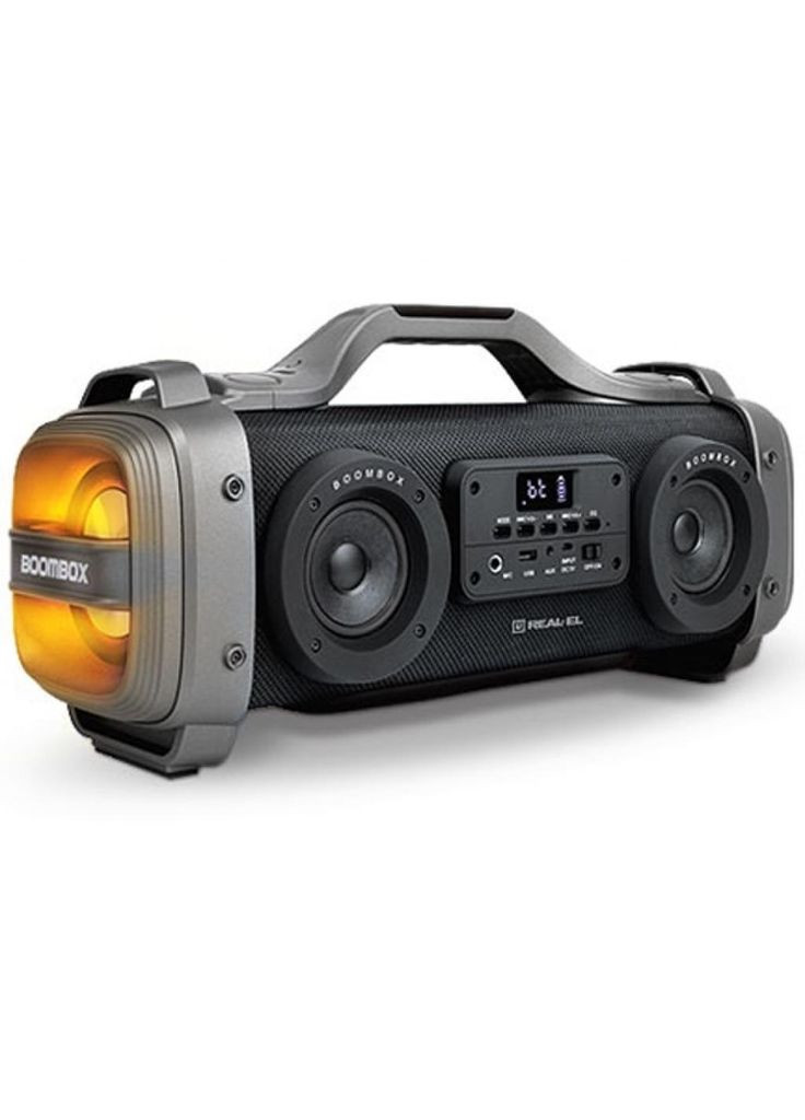 Колонка портативна Black, 60 Вт, пластиковий корпус, Bluetooth, Micro SD / USB, FM-приймач, Караоке, живлення від Real-El (342062330)