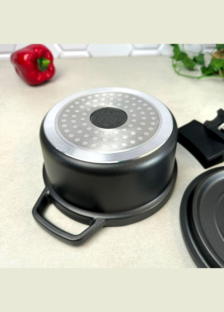 Кастрюля с крышкой 1.5 л из антипригарного алюминия для индукции Kamille (303211744)