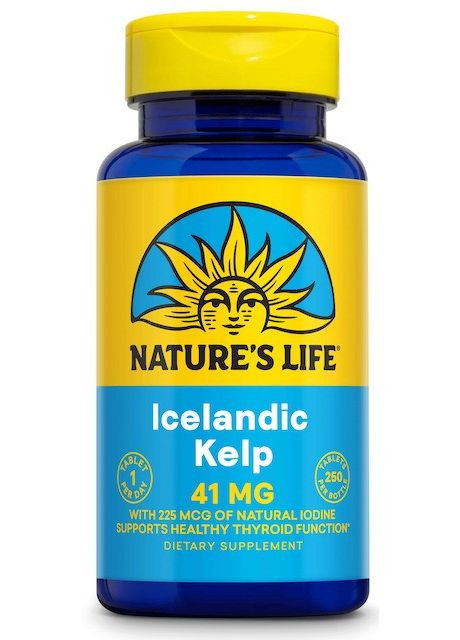 Келп 225 мкг Icelandic Kelp исландская бурая водоросль 250 таблеток Nature's Life (289770505)
