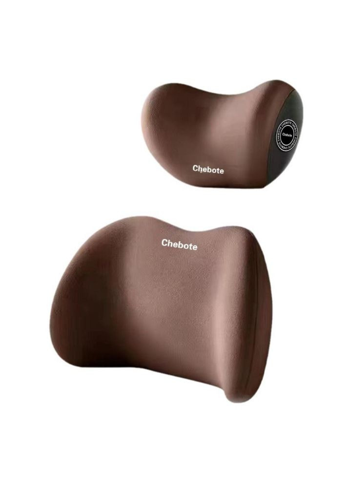 Набір подушок ортопедичних під шию і спину в машину, подушки на підголівник і спинку сидіння, коричневі No Brand (359459743)