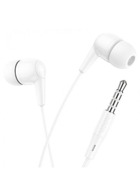 Дротові навушники вакуумні 3.5mm HOCO M97 Enjoy з мікрофоном 1.2m Білі No Brand (323486212)