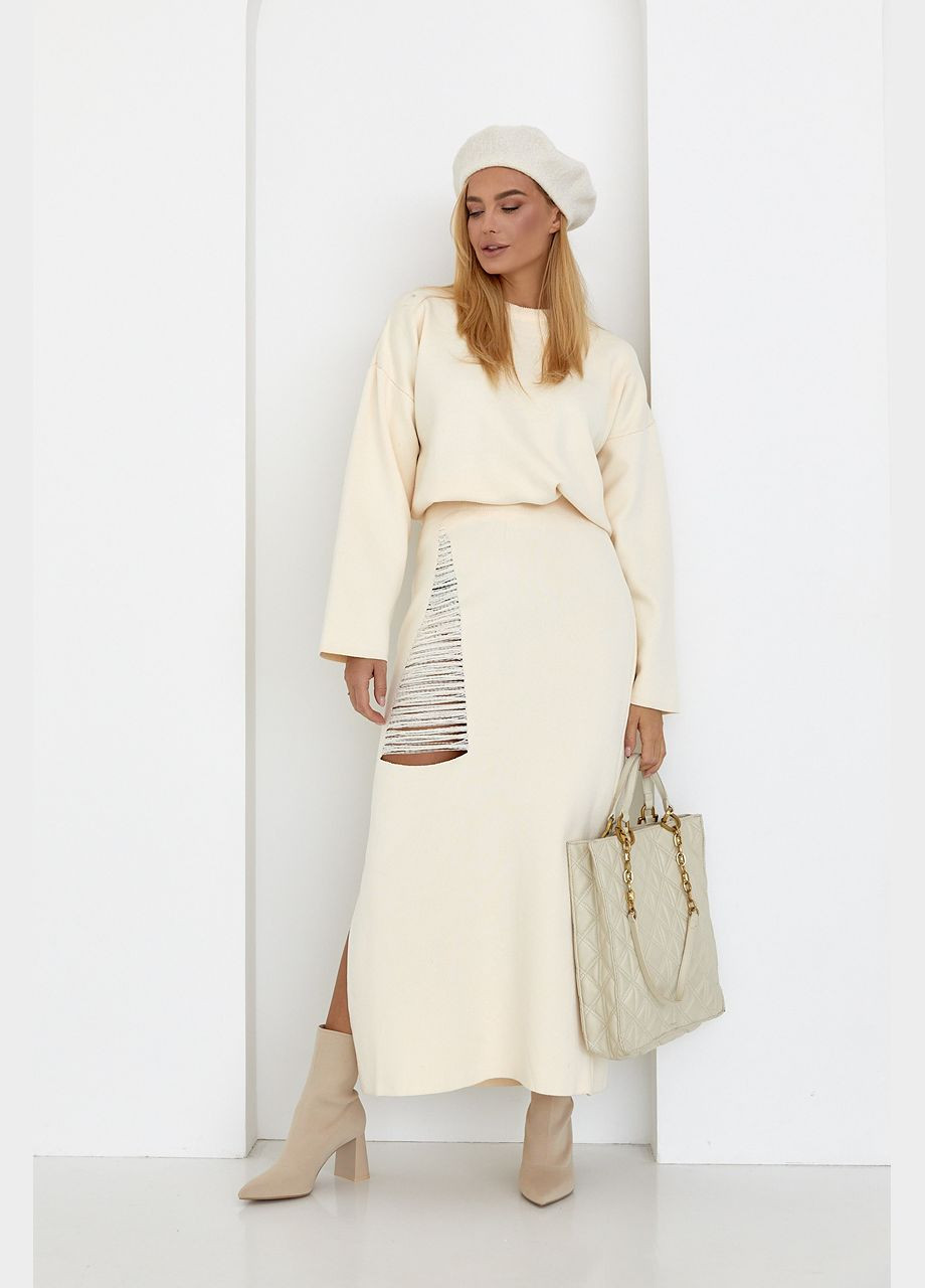 Жіночий спідничний костюм з оригінальним декором Liton (296658505)