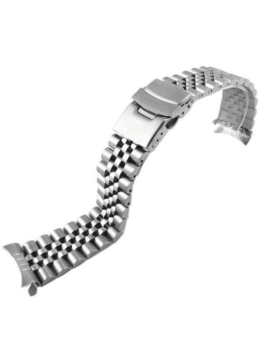 Браслет для наручного годинника з півмісяцем + пряма основа. Колір: срібло. Ширина: 20, 22 мм No Brand (370101508)