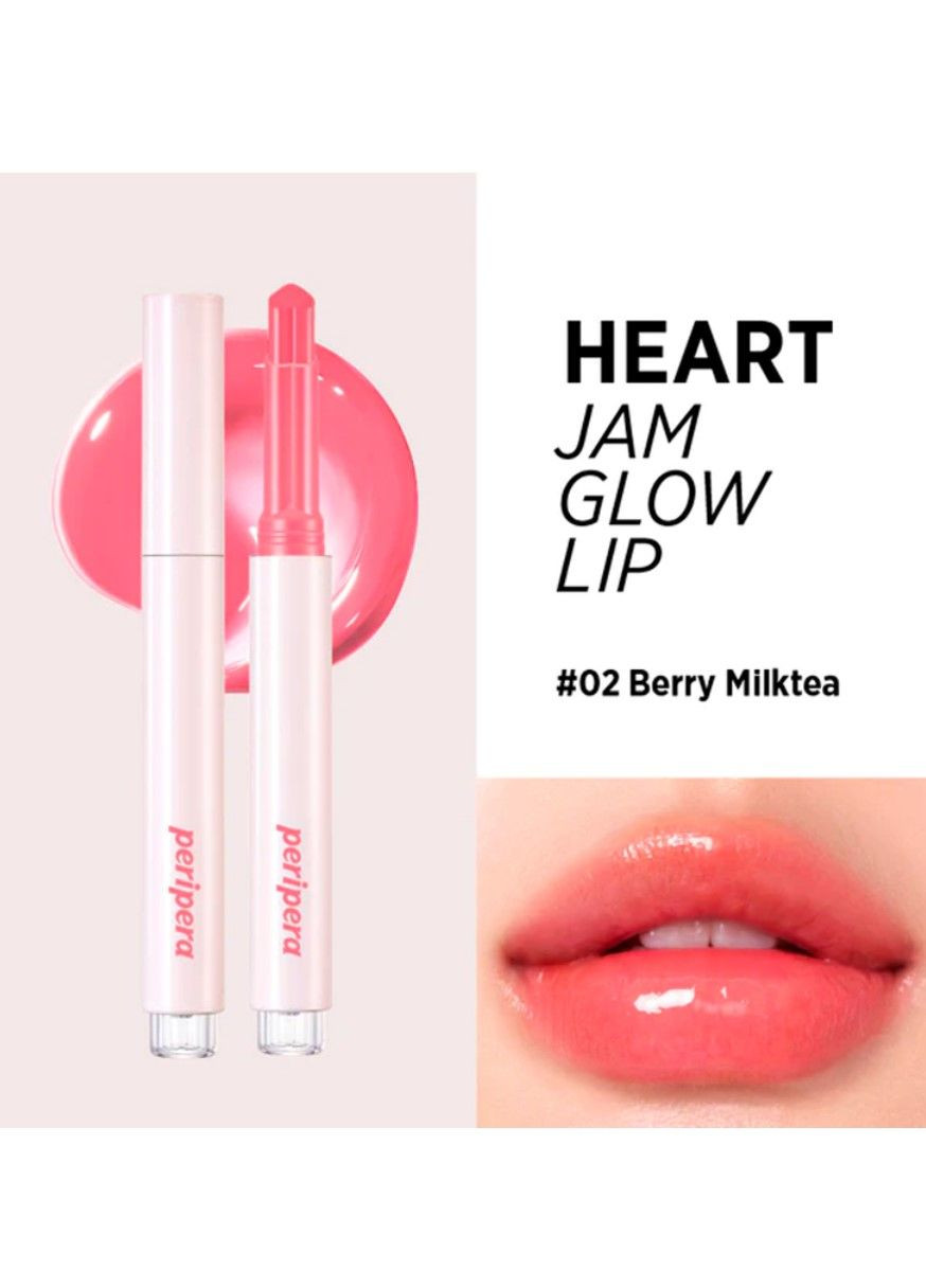 Сияющий блеск-помада в стике Heart Jam Glow Lip 02 Berry MilkTea 1.4g Peripera (292311410)