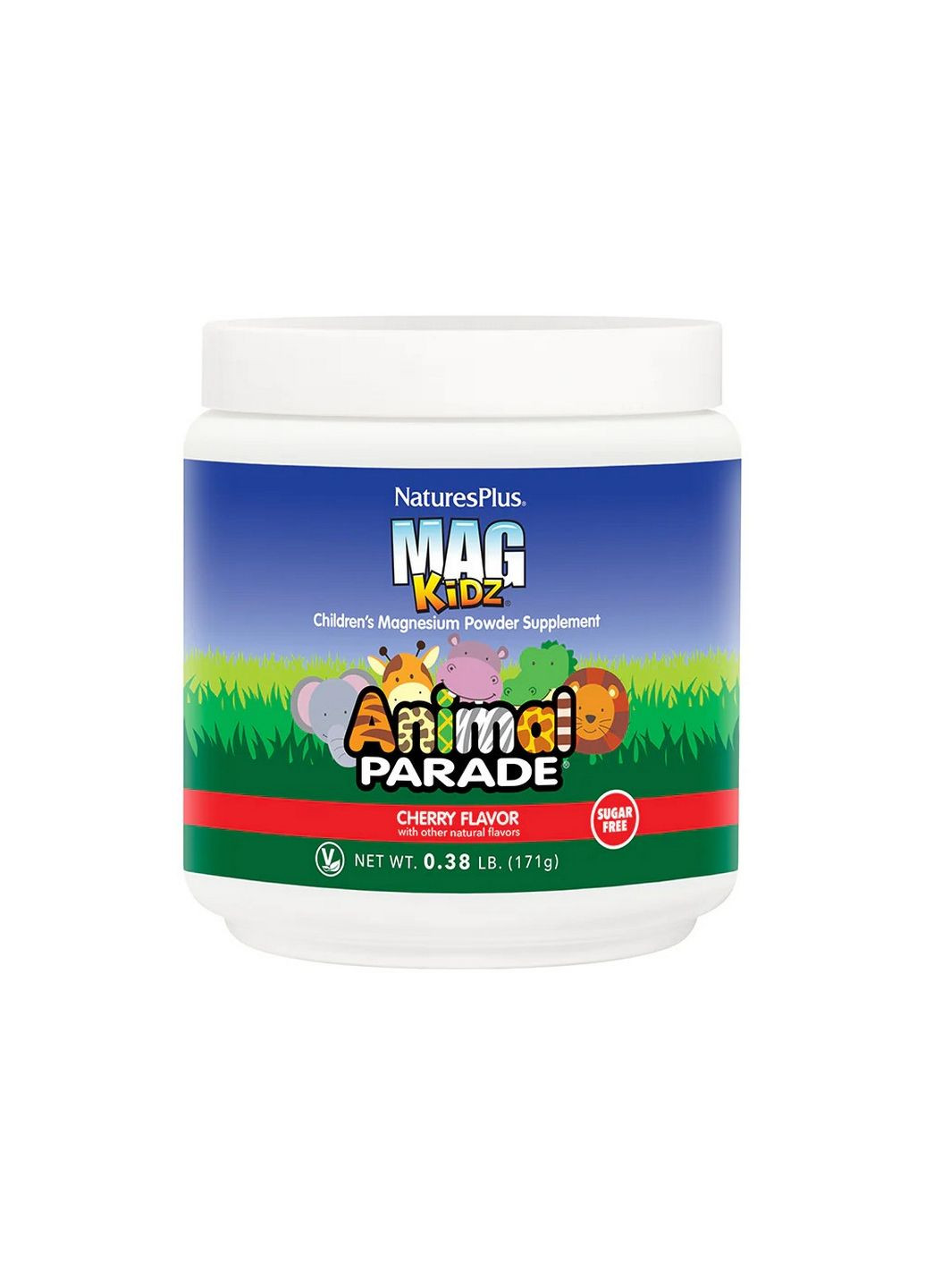 Вітаміни та мінерали Animal Parade Mag Kidz Sugar Free, 171 грам Вишня Natures Plus (293483149)