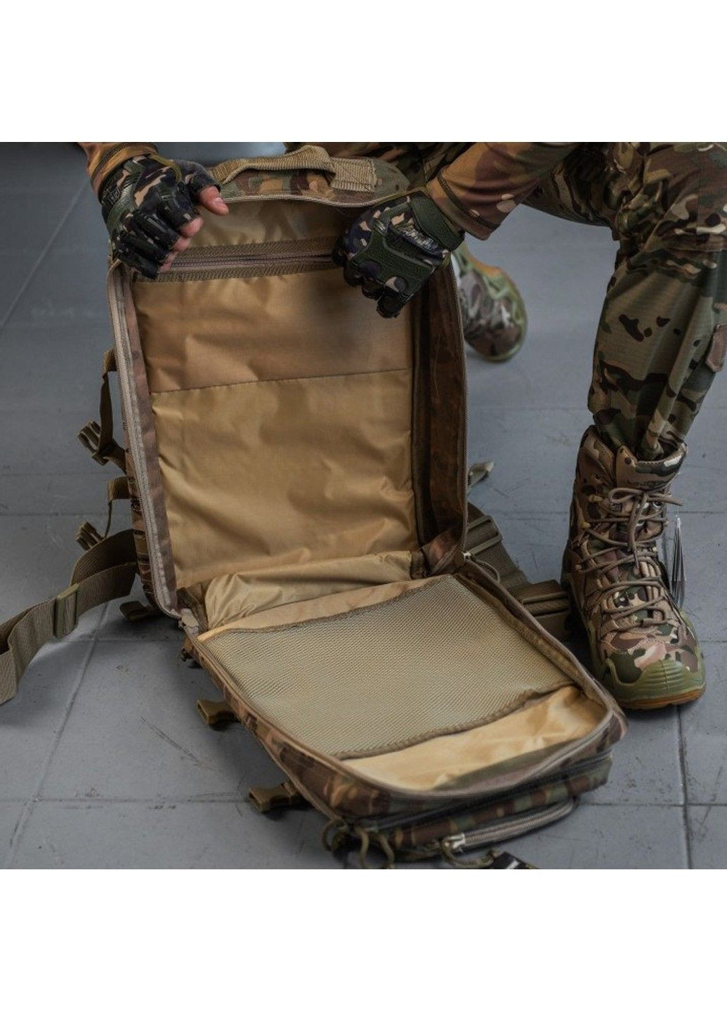 Рюкзак 35 л "" с карманом для гидропакета / Ранец с системой Molle мультикам Single Sword (293269502)