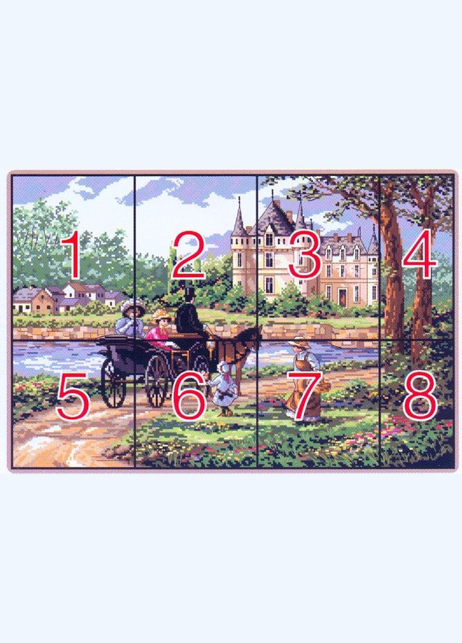 Набір для вишивання за нанесеною на канву схемою "Suburban scenery". AIDA 14CT printed, 54*38 см Joy Sunday (313614177)