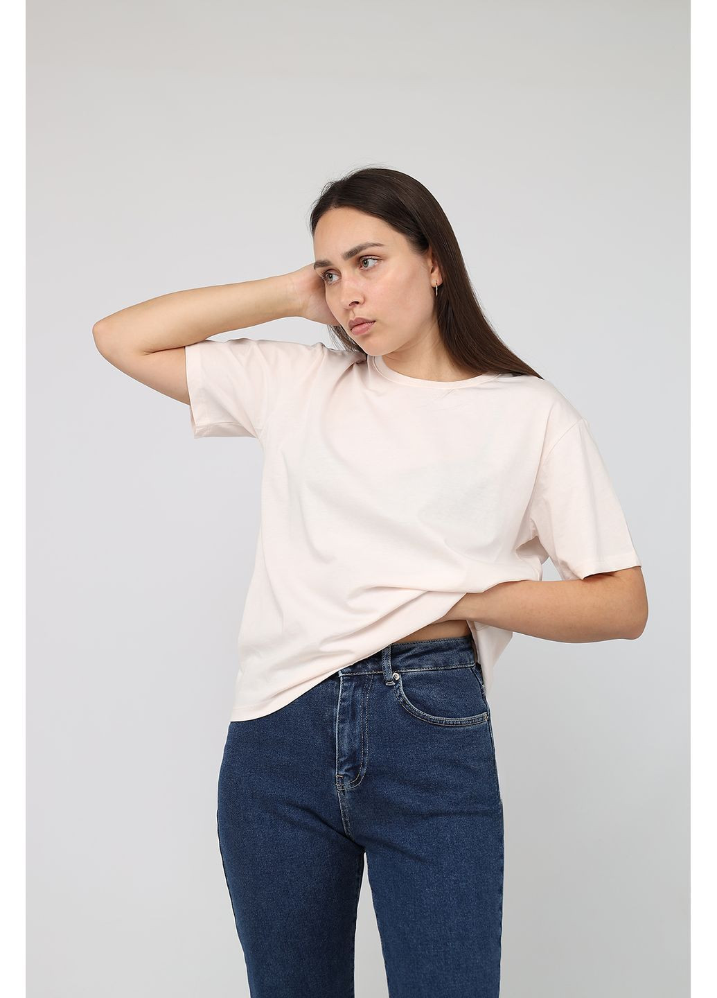 Футболка с коротким рукавом женская цвет светло-розовый CB-00283874 Yuki - (369447217)