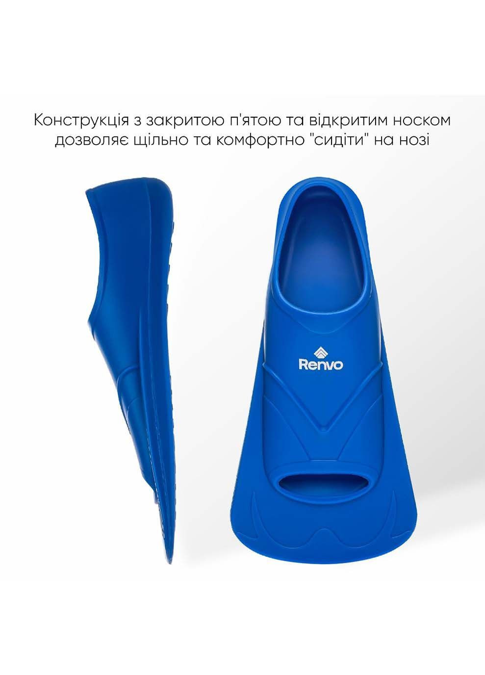 Короткі ласти для тренування в басейні Bustelo із закритою п'ятою Синій Renvo (333962183)