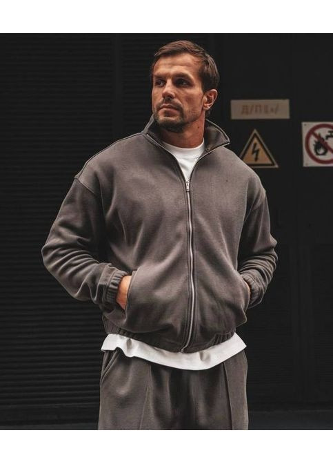 Коричневий демісезонний чоловічий спортивний костюм з дабл-флісу Україна