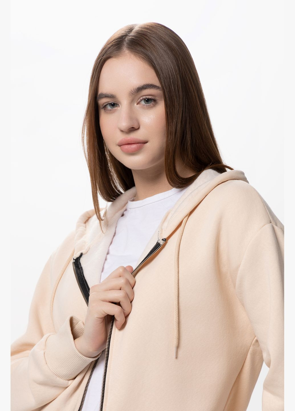 Толстовка однотонная женская 0923 Бежевый (2000990269089W) shop (2000990269089) Street (315994808)
