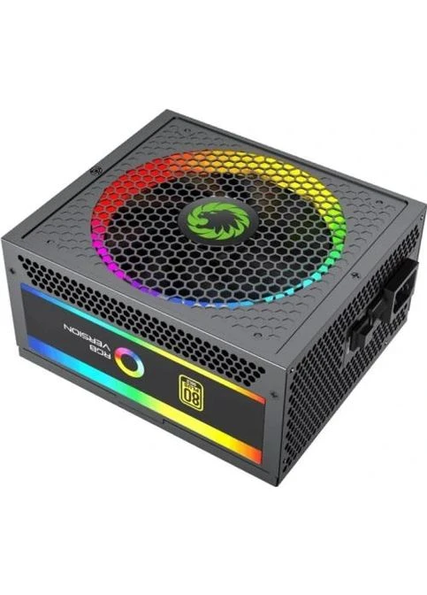 Блок живлення 1050 Вт, RGB 1050 PRO, Black, модульний, 80+ Gold, Active PFC, 14 см з ARGB підсвічуванням, 3xMolex / 10xSATA / GameMax (376113081)